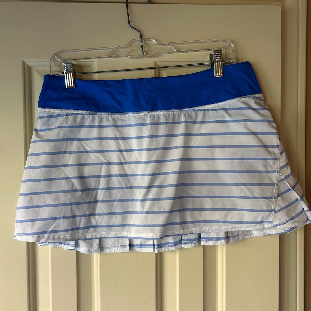 Lululemon Blue and White Striped Skirt